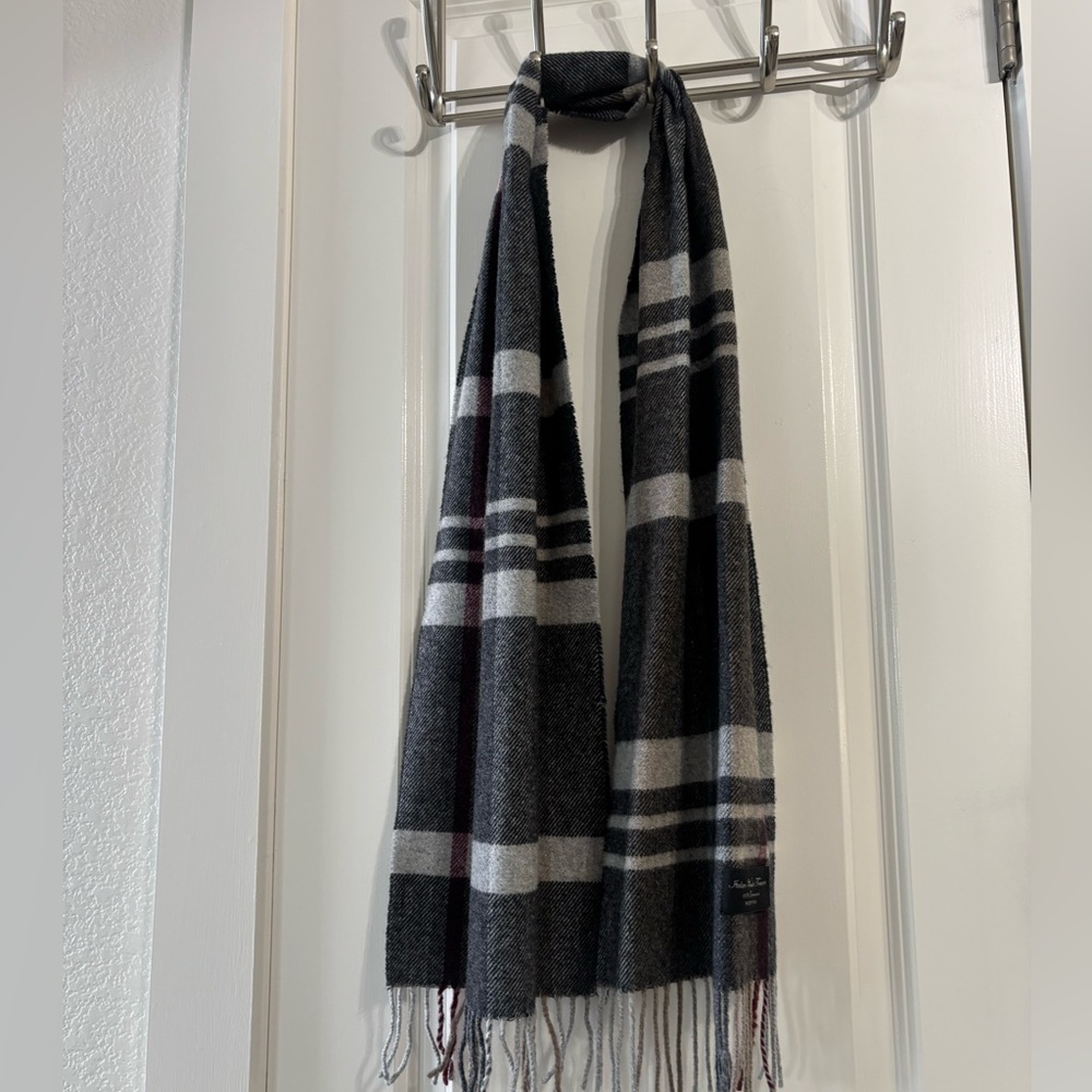 Classic Gray Plaid Men's Scarf